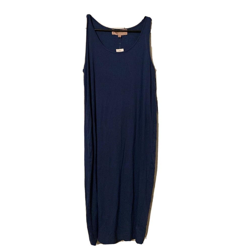 Philosophy dress Womens Size M Scoop Neck Maxi Stretch‎ Sleeveless Pullover Blue
